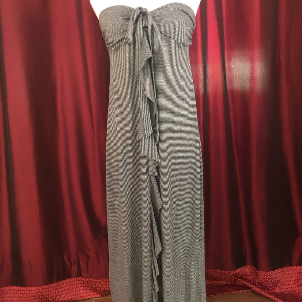 Gray and black maxi dress